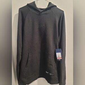 NWT Reebok Pre-Game Long Sleeve Black Hoodie Sweatshirt Pullover Mens Small